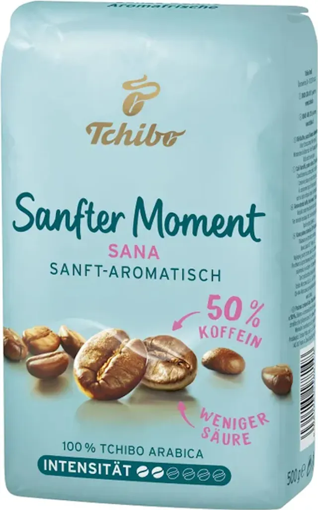 Tchibo Sana Sanfter Moment 50% Entkoffeiniert 500 G Bohnen 1 Tchibo Sana Sanfter Moment 50% Entkoffeiniert 500 G Bohnen