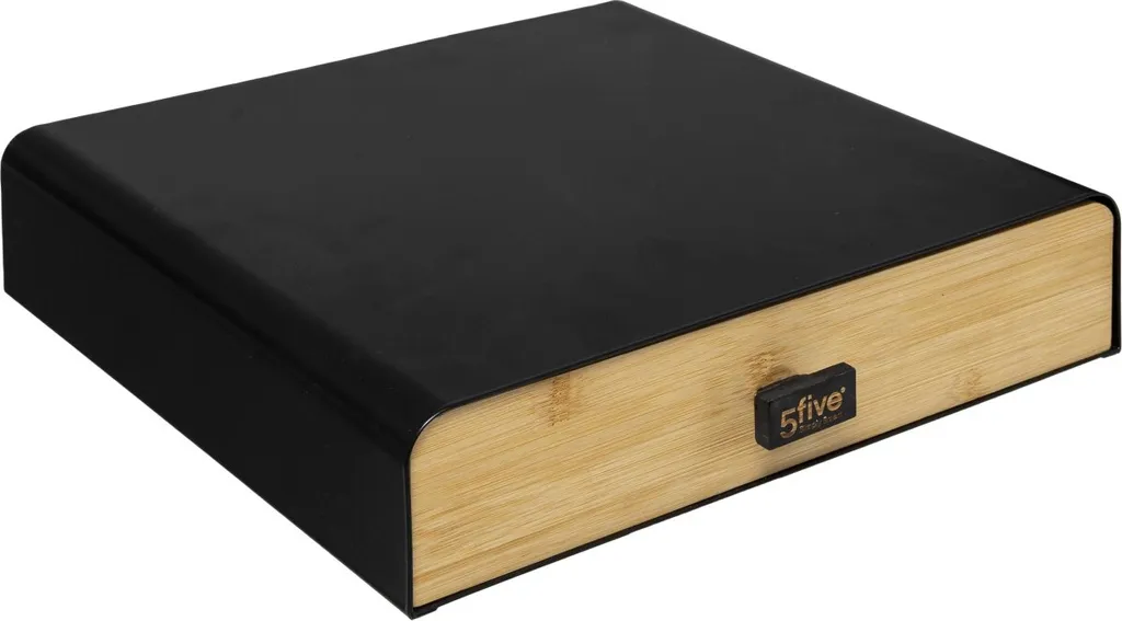 5five Simply Smart Aufbewahrungsbox Kaffe Kapsel Modern Metall Bambus Schwarz/braun 7,5cm X 33cm X 31cm 1 5five Simply Smart Aufbewahrungsbox Kaffe Kapsel Modern Metall Bambus Schwarz/braun 7,5cm X 33cm X 31cm