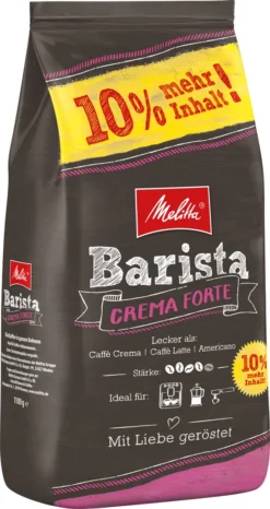 MELITTA Ganze Kaffeebohnen Barista Crema Forte 1100 G Kräftig Und Vollmundig