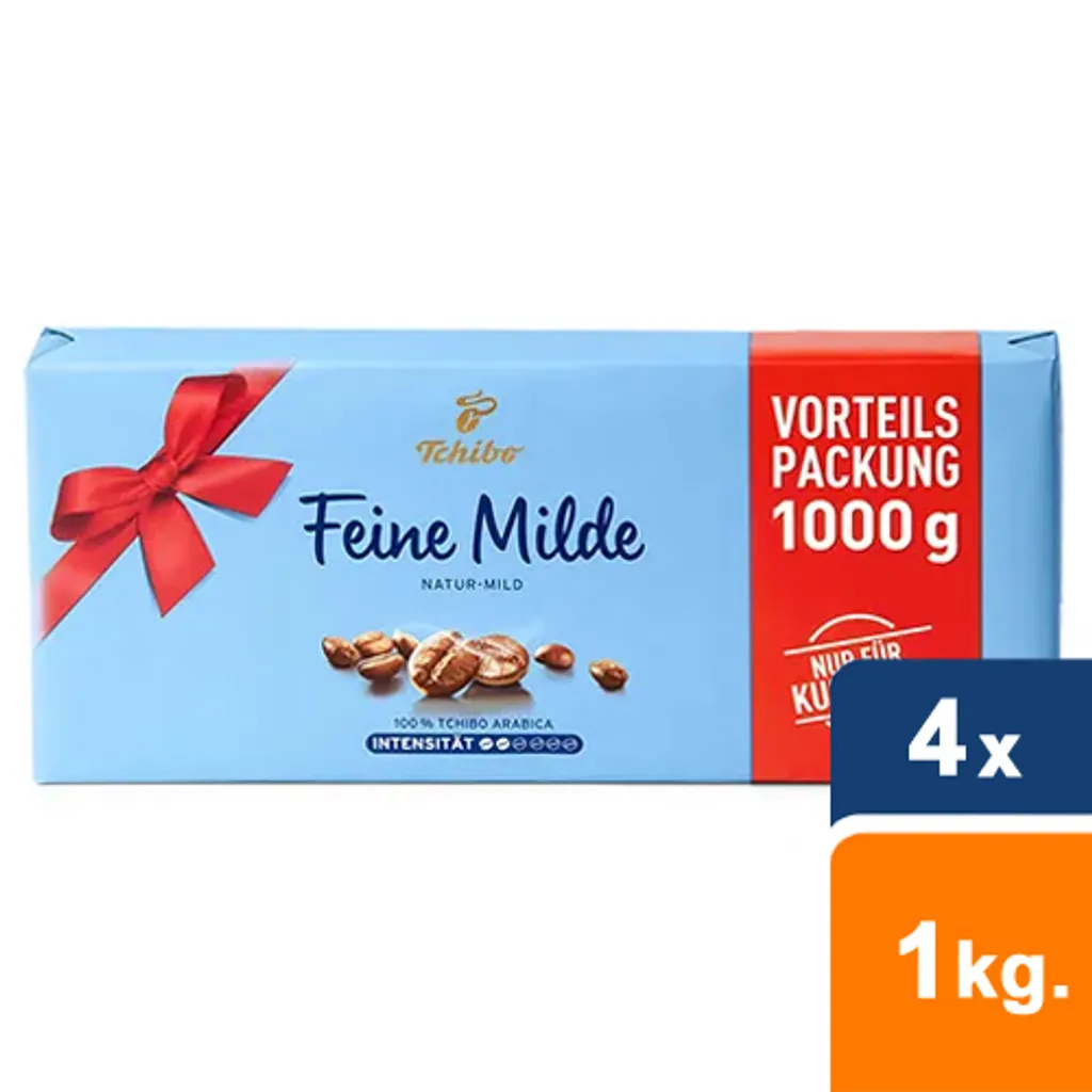 Tchibo - Feine Milde Gemahlener Kaffee Vorteilspackung - 4x 1 Kg 2 Tchibo - Feine Milde Gemahlener Kaffee Vorteilspackung - 4x 1 Kg – Bild 2