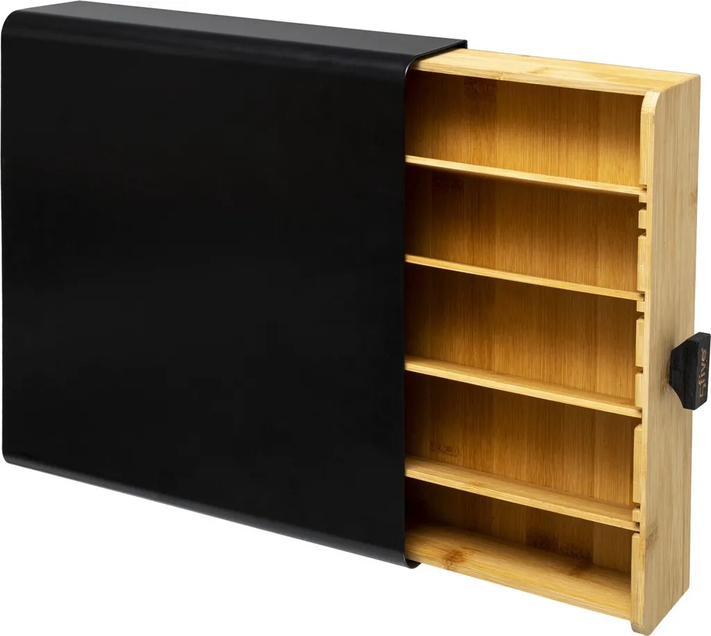 5five Simply Smart Aufbewahrungsbox Kaffe Kapsel Modern Metall Bambus Schwarz/braun 7,5cm X 33cm X 31cm 10 5five Simply Smart Aufbewahrungsbox Kaffe Kapsel Modern Metall Bambus Schwarz/braun 7,5cm X 33cm X 31cm – Bild 10