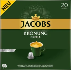 Ausgewählte Coffeeshops 18 Jacobs Kaffeekapseln Krönung Crema, 20 Nespresso®* Kompatible Kapseln, 1 X 20 Getränke