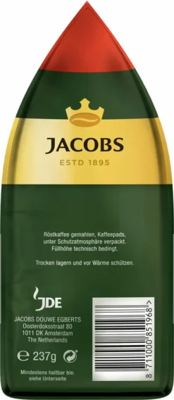 JACOBS Pads Crema Classic UTZ- 5 X 36 Getränke Vorteilspack + 1 Senseo Dose -Ausgewählte Coffeeshops 191b18e0fea025b381b0ece3090967de