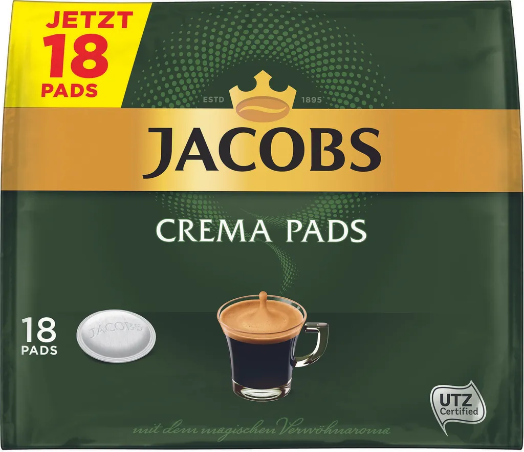 JACOBS Pads Crema Classic 270 Getränke - 15x18 Kaffeepads Senseo Kompatibel 2 JACOBS Pads Crema Classic 270 Getränke - 15x18 Kaffeepads Senseo Kompatibel – Bild 2