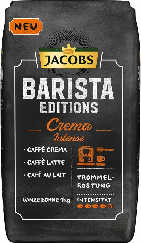 JACOBS Kaffeebohnen Barista Editions Crema Intense 2 X 1kg Ganze Bohnen + 1 Aluminiumdose Im Barista Design 4 JACOBS Kaffeebohnen Barista Editions Crema Intense 2 X 1kg Ganze Bohnen + 1 Aluminiumdose Im Barista Design – Bild 4