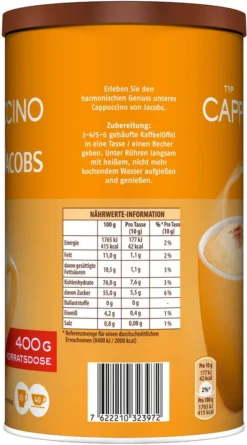 JACOBS Typ Cappuccino 6 Dosen 6 X 400 G 8 JACOBS Typ Cappuccino 6 Dosen 6 X 400 G -Ausgewählte Coffeeshops 24c3b52141eeecff1d35752d78f39817