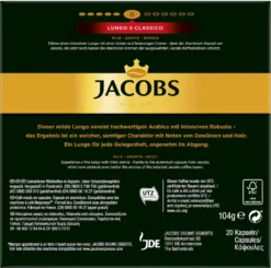 JACOBS Kapseln Nespresso®* Kompatibel 3x20 Lungo 6 Classico + 3x20 Lungo 8 Intenso - Insgesamt 120 Getränke -Ausgewählte Coffeeshops 24ce0f5f4b887000e959df371d0cdd5e