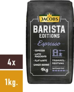 Jacobs Barista Editions Espresso, Bohnenkaffee, Ganze Bohnen, Röstkaffee, Kaffeebohnen, 4 X 1000 G -Ausgewählte Coffeeshops 2630bca9ac73955197f54e35eaa5bd11
