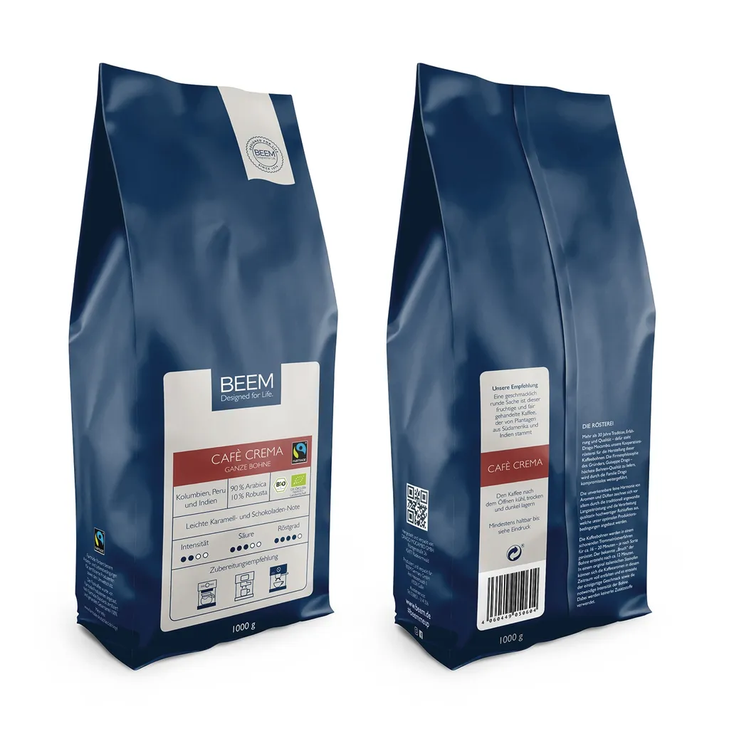 Kaffeebohnen Café CremaRöstung Bohnenkaffee Röstkaffee 4x1kg BEEM 3 Kaffeebohnen Café CremaRöstung Bohnenkaffee Röstkaffee 4x1kg BEEM – Bild 3
