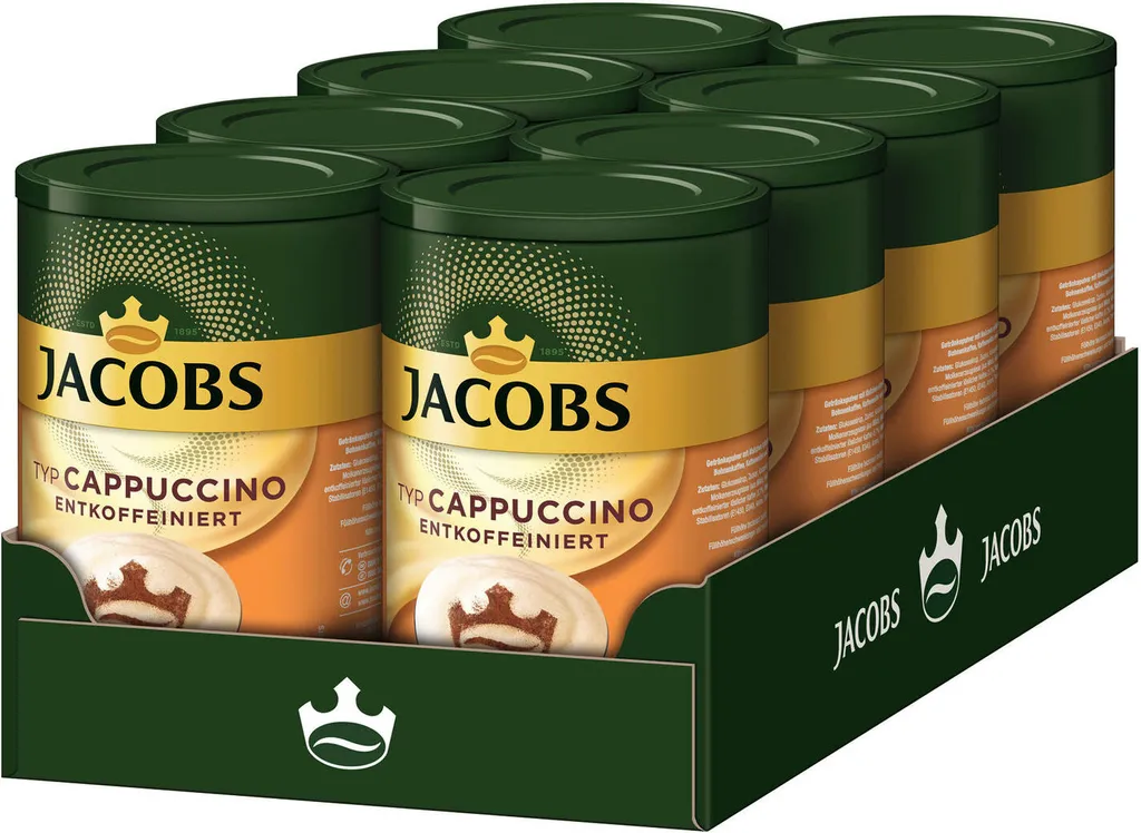 JACOBS Typ Cappuccino Entkoffeiniert 8 Dosen (8 X 220 G) 1 JACOBS Typ Cappuccino Entkoffeiniert 8 Dosen (8 X 220 G)