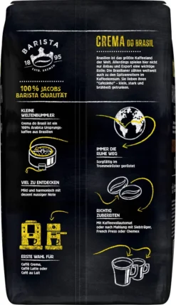 JACOBS Kaffeebohnen Barista Editions Crema Do Brasil 4 X 1 Kg Geröstete Bohnen -Ausgewählte Coffeeshops 29ab45bad822726524c2300de711a416