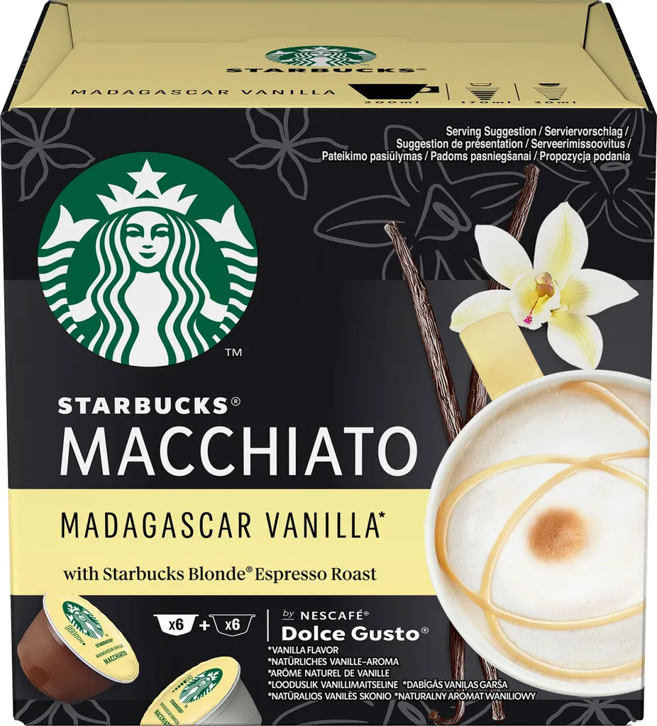 Nescafé® Nescafé Dolce Gusto Starbucks Vanilla Latte Macchiato, Milchkaffee, Kaffeekapsel, Röstkaffee, 6 Portionen 2 Nescafé® Nescafé Dolce Gusto Starbucks Vanilla Latte Macchiato, Milchkaffee, Kaffeekapsel, Röstkaffee, 6 Portionen – Bild 2