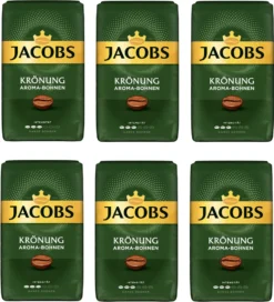 JACOBS Kaffeebohnen Krönung Aroma-Bohnen 6x500g Ganze Kaffee Bohnen Geröstet