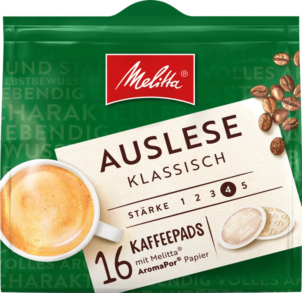 MELITTA Kaffeepads Auslese Klassisch 10x16 Pads Vollmundig Und Temperamentvoll 2 MELITTA Kaffeepads Auslese Klassisch 10x16 Pads Vollmundig Und Temperamentvoll – Bild 2