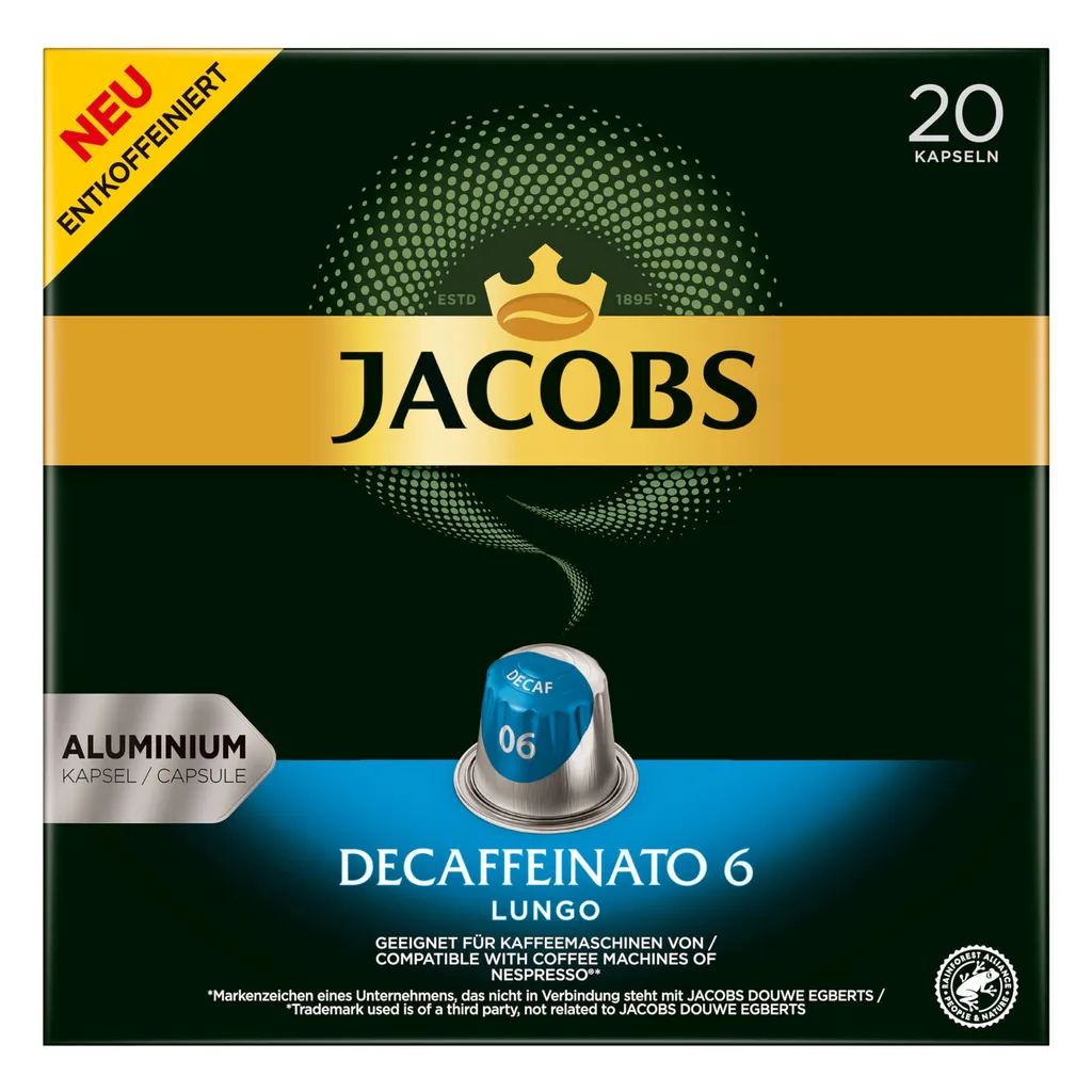 JACOBS Kapseln Decaffeinato 6 Lungo Entkoffeiniert 200 Nespresso®* Kompatibel 3 JACOBS Kapseln Decaffeinato 6 Lungo Entkoffeiniert 200 Nespresso®* Kompatibel – Bild 3
