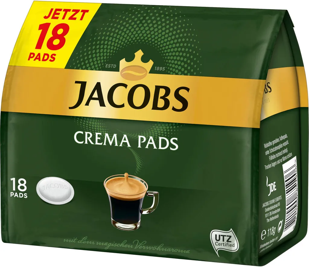JACOBS Pads Crema Classic 270 Getränke - 15x18 Kaffeepads Senseo Kompatibel 4 JACOBS Pads Crema Classic 270 Getränke - 15x18 Kaffeepads Senseo Kompatibel – Bild 4