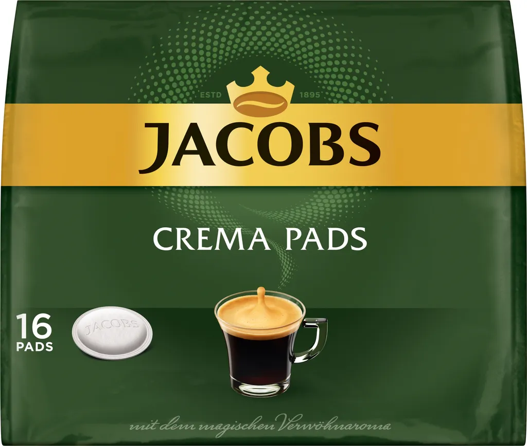 Jacobs Crema Pads | 16 Senseo Kompatible Kaffeepads 1 Jacobs Crema Pads | 16 Senseo Kompatible Kaffeepads