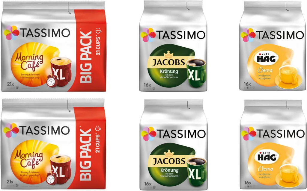 TASSIMO Rund-Um-Die-Uhr-Paket Morning Café XL - Krönung XL - Café Hag Crema 1 TASSIMO Rund-Um-Die-Uhr-Paket Morning Café XL - Krönung XL - Café Hag Crema