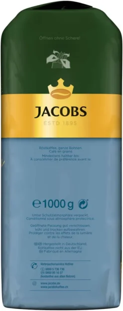 JACOBS Kaffeebohnen Expertenröstung Crema Mild Röstung Des Jahres 2 X 1 Kg + 1 Aluminium Dose Barista Design -Ausgewählte Coffeeshops 53e69d924f869610b15d884731fa2c85 2