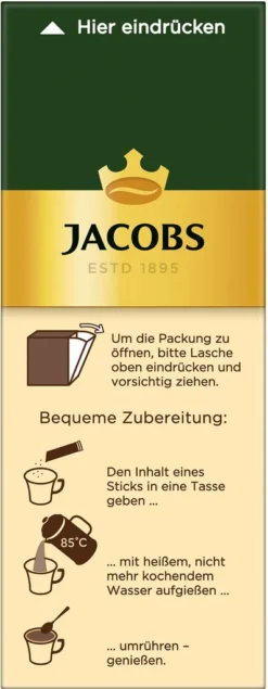 JACOBS Typ Cafe Crema Löslicher Kaffee 12 X 25 Sticks 12 JACOBS Typ Cafe Crema Löslicher Kaffee 12 X 25 Sticks -Ausgewählte Coffeeshops 5878cd1f126da5fb4bf5f4cba4ffe121
