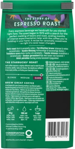 Nestlé® Starbucks Espresso Roast,Dark Roast,Karamellnote, Ganze Bohne, 200g 15 Nestlé® Starbucks Espresso Roast,Dark Roast,Karamellnote, Ganze Bohne, 200g -Ausgewählte Coffeeshops 5aa9f59491194a3015374e55a9cedfb6