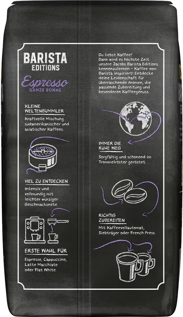 JACOBS Kaffeebohnen Barista Editions Espresso 2x1kg Ganze Bohne + Aluminium Dose Im Barista Design 5 JACOBS Kaffeebohnen Barista Editions Espresso 2x1kg Ganze Bohne + Aluminium Dose Im Barista Design – Bild 5