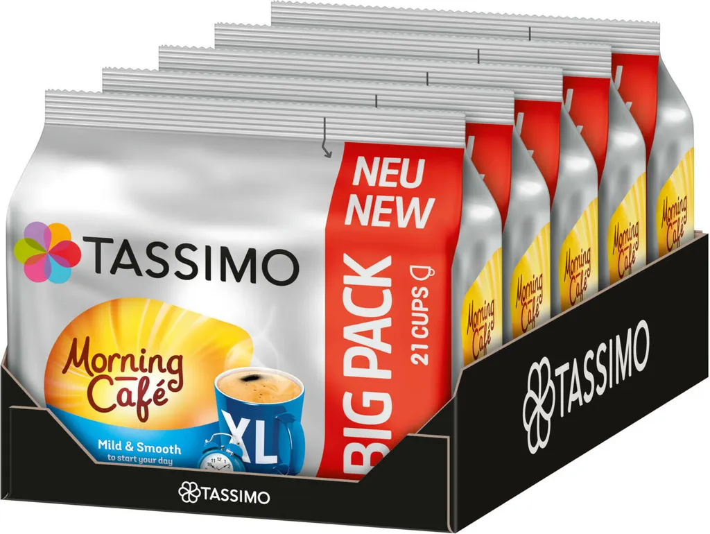 TASSIMO Kapseln Morning Café XL T-Discs Mild & Smooth 5 X 21 - 105 Getränke 1 TASSIMO Kapseln Morning Café XL T-Discs Mild & Smooth 5 X 21 - 105 Getränke