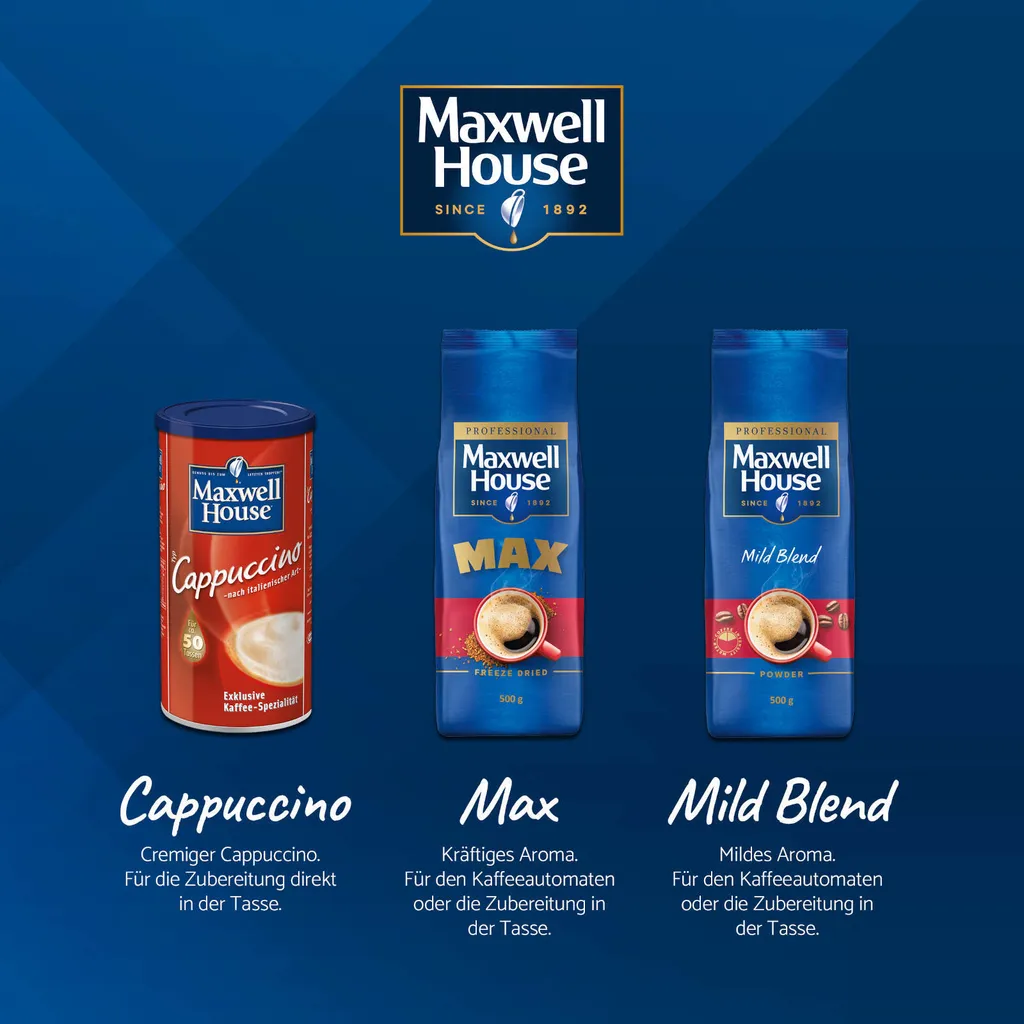 MAXWELL HOUSE Löskaffee Mild Blend Löslicher Kaffee Instantkaffee 8 X 500 G Beutel 8 MAXWELL HOUSE Löskaffee Mild Blend Löslicher Kaffee Instantkaffee 8 X 500 G Beutel – Bild 8