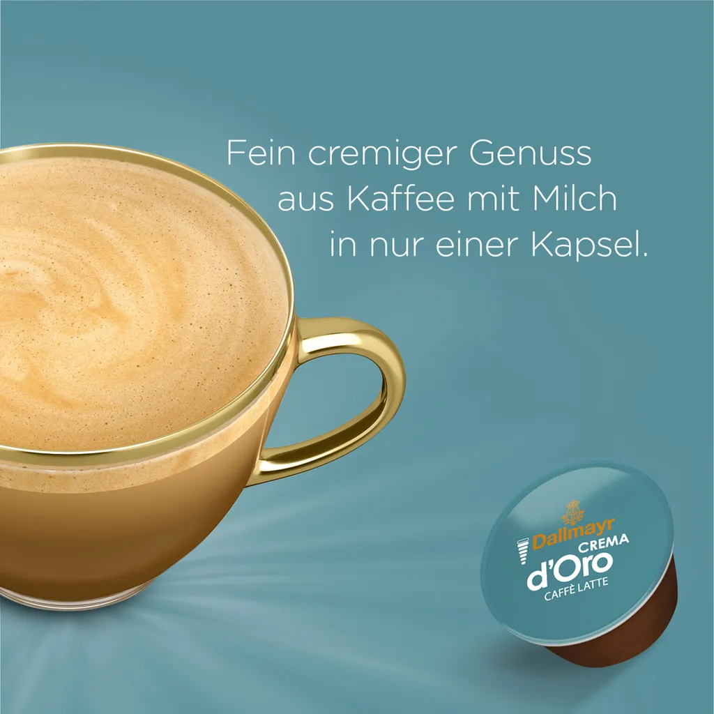 Nestlé® Nescafé Dolce Gusto Dallmayr Crema DOro Caffé Latte, Kaffeekapsel, Kaffee, 16 Kapseln 6 Nestlé® Nescafé Dolce Gusto Dallmayr Crema DOro Caffé Latte, Kaffeekapsel, Kaffee, 16 Kapseln – Bild 6