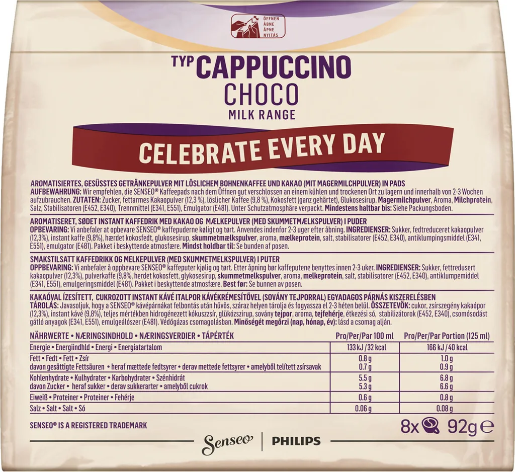 Senseo Cappuccino Choco | 8 Kaffeepads 1 Senseo Cappuccino Choco | 8 Kaffeepads