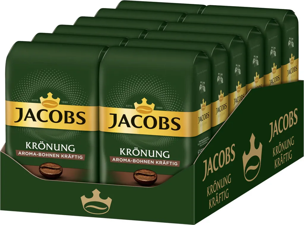 JACOBS Kaffeebohnen Krönung Aroma-Bohne Kräftig 12 X 500 G Ganze Bohne 1 JACOBS Kaffeebohnen Krönung Aroma-Bohne Kräftig 12 X 500 G Ganze Bohne