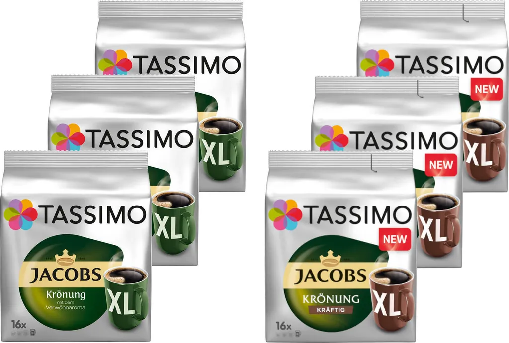 TASSIMO Kapseln 3x16 Jacobs Krönung XL + 3x16 Krönung Kräftig XL T Discs - Insgesamt 96 Getränke 2 TASSIMO Kapseln 3x16 Jacobs Krönung XL + 3x16 Krönung Kräftig XL T Discs - Insgesamt 96 Getränke – Bild 2