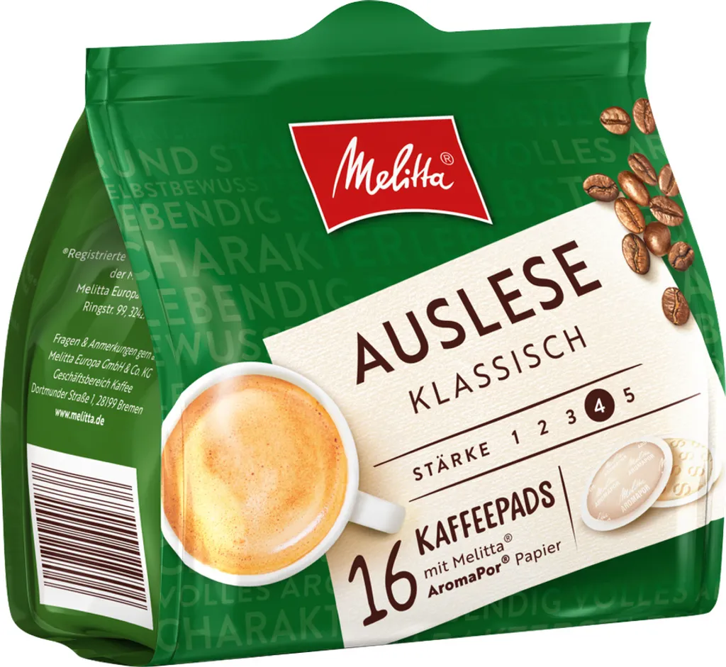 MELITTA Kaffeepads Auslese Klassisch 10x16 Pads Vollmundig Und Temperamentvoll 3 MELITTA Kaffeepads Auslese Klassisch 10x16 Pads Vollmundig Und Temperamentvoll – Bild 3
