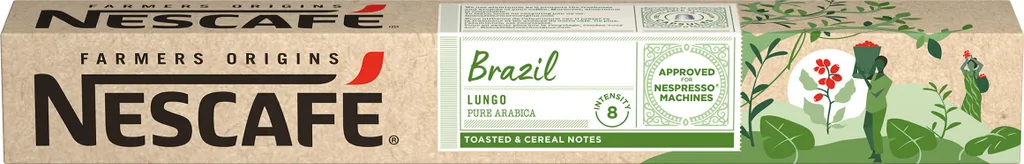 Nestlé® Nescafé Lungo Brazil, Farmers Origins, Nespresso Kaffeekapseln, 10 Stück, 52 G 1 Nestlé® Nescafé Lungo Brazil, Farmers Origins, Nespresso Kaffeekapseln, 10 Stück, 52 G