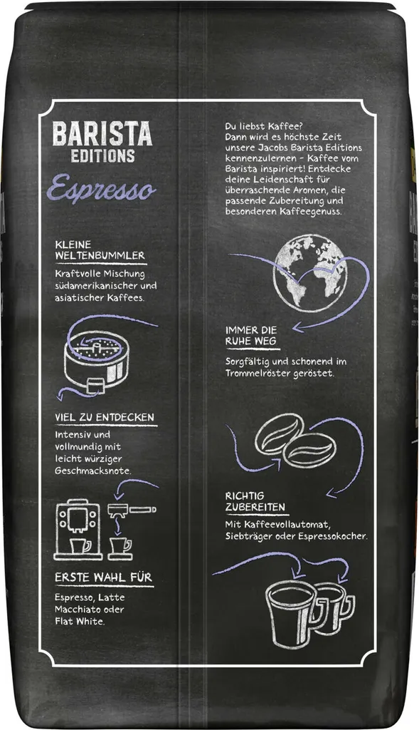 JACOBS Kaffeebohnen Barista Editions Espresso 2 X 1 Kg Espressobohnen Ganze Bohne 5 JACOBS Kaffeebohnen Barista Editions Espresso 2 X 1 Kg Espressobohnen Ganze Bohne – Bild 5