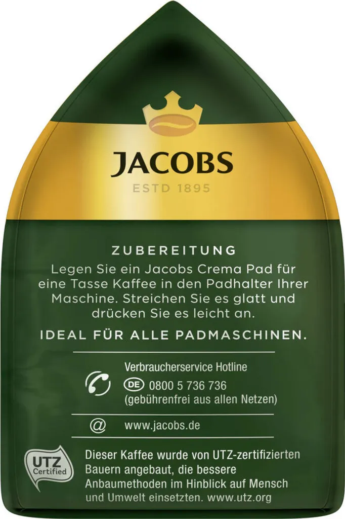 JACOBS Pads Crema Classic 270 Getränke - 15x18 Kaffeepads Senseo Kompatibel 7 JACOBS Pads Crema Classic 270 Getränke - 15x18 Kaffeepads Senseo Kompatibel – Bild 7