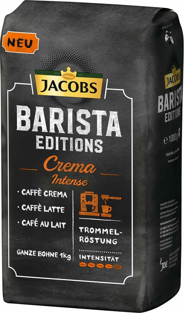 JACOBS Kaffeebohnen Barista Editions Crema Intense 3 Kg Geöstete Bohnen+ 1 Jacobs Barista Becher+ 1 Dose 4 JACOBS Kaffeebohnen Barista Editions Crema Intense 3 Kg Geöstete Bohnen+ 1 Jacobs Barista Becher+ 1 Dose – Bild 4