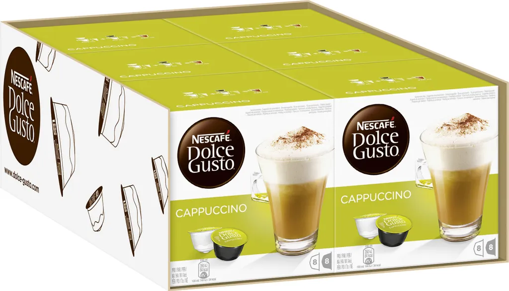 Nestlé® Nescafé Dolce Gusto Cappuccino, Milchkaffee, Kaffeekapsel, Kaffee, 96 Kapseln (48 Portionen) 1 Nestlé® Nescafé Dolce Gusto Cappuccino, Milchkaffee, Kaffeekapsel, Kaffee, 96 Kapseln (48 Portionen)