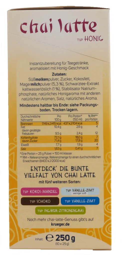 Krüger You Chai Latte Typ Honig Lovely India Extra Cremig | 10 Portionen 3 Krüger You Chai Latte Typ Honig Lovely India Extra Cremig | 10 Portionen – Bild 3