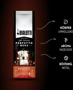 Bialetti Perfetto Moka Nocciola, Kaffee Gemahlen, Röstkaffee, Intensität 8, 250 G, 96080321 9 Bialetti Perfetto Moka Nocciola, Kaffee Gemahlen, Röstkaffee, Intensität 8, 250 G, 96080321 -Ausgewählte Coffeeshops 8d8bcc4d8c159ca68cbf6b33f5a3bcb9