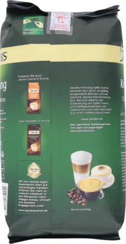 Jacobs Krönung Crema | Ganze Bohne | 1000g -Ausgewählte Coffeeshops 91c66d0b4175c4665d4fbbe6bb4adf02