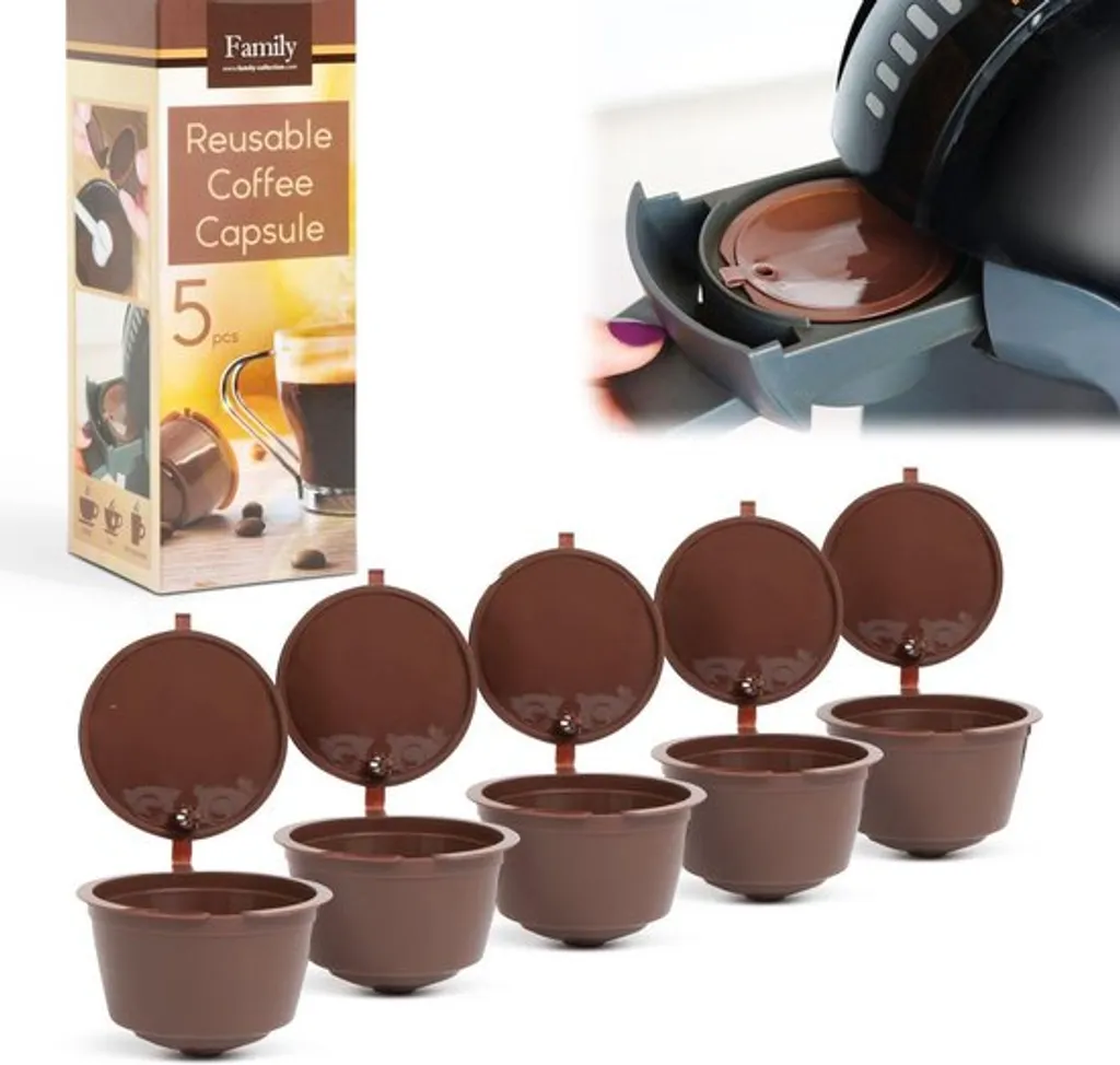 5x Wiederverwendbare Dolce Gusto Kaffeetasse - Umweltfreundlich - Nachhaltig - Kaffeetassen Kapseln - Nachfüllbare Kaffeekapseln - Kaffeekapsel - Dolce Gusto 1 5x Wiederverwendbare Dolce Gusto Kaffeetasse - Umweltfreundlich - Nachhaltig - Kaffeetassen Kapseln - Nachfüllbare Kaffeekapseln - Kaffeekapsel - Dolce Gusto