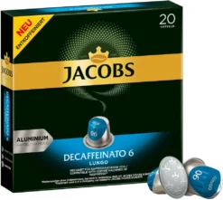 JACOBS Kapseln Decaffeinato 6 Lungo Entkoffeiniert 1 X 20 Nespresso®* Kompatible Kaffeekapseln -Ausgewählte Coffeeshops 9372ef07e3396c7c58acd267eab970c6