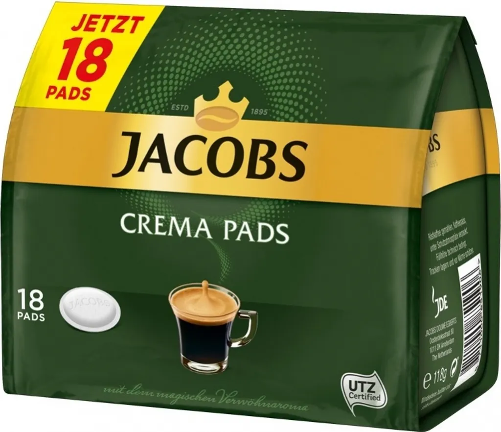 Jacobs Crema Pads | 18 Senseo Kompatible Kaffeepads 118 G 3 Jacobs Crema Pads | 18 Senseo Kompatible Kaffeepads 118 G – Bild 3
