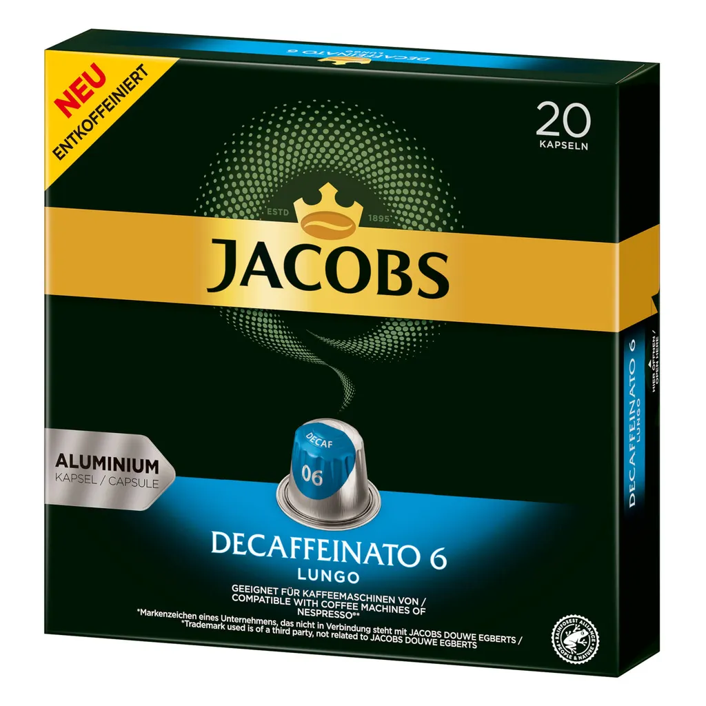 JACOBS Kapseln Decaffeinato 6 Lungo Entkoffeiniert 200 Nespresso®* Kompatibel 5 JACOBS Kapseln Decaffeinato 6 Lungo Entkoffeiniert 200 Nespresso®* Kompatibel – Bild 5