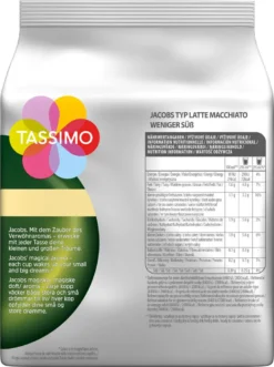 TASSIMO Kapseln Typ Latte Macchiato Weniger Süß Kaffeekapseln 5 X 8 Getränke 8 TASSIMO Kapseln Typ Latte Macchiato Weniger Süß Kaffeekapseln 5 X 8 Getränke -Ausgewählte Coffeeshops a3aa9c07f4f2255bfbf0d38cc7f01de1 1