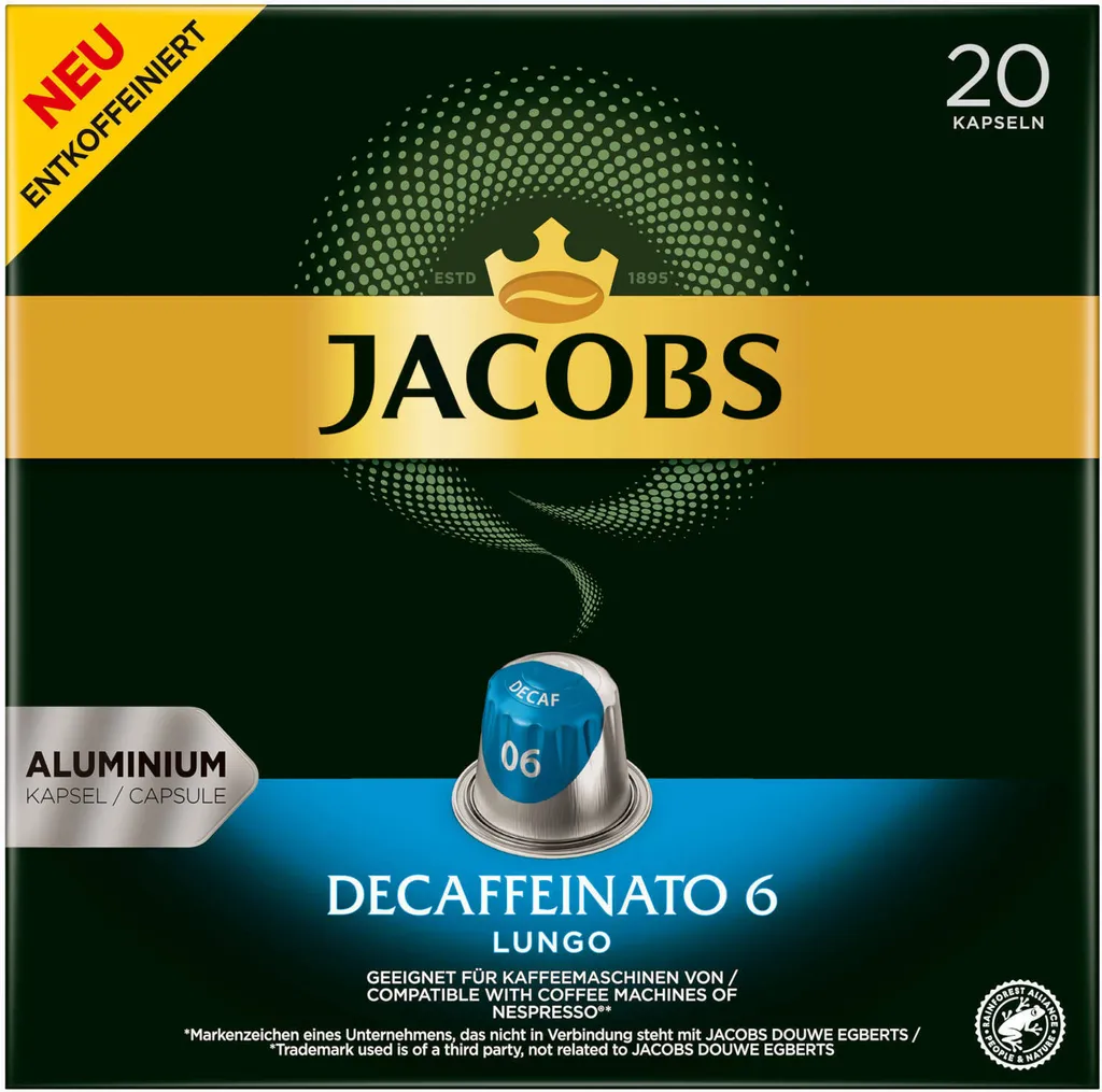 JACOBS Kapseln Lungo 6 Classico & Decaffeinato 6 Je 100 Nespresso®* Kompatibel 5 JACOBS Kapseln Lungo 6 Classico & Decaffeinato 6 Je 100 Nespresso®* Kompatibel – Bild 5
