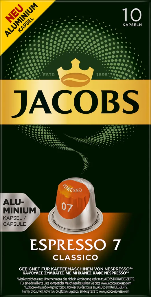 Jacobs Espresso Classico | 10 Nespresso® Komp. Kapseln 1 Jacobs Espresso Classico | 10 Nespresso® Komp. Kapseln
