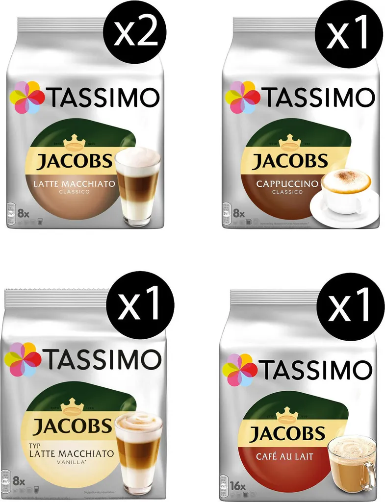 TASSIMO Kapseln Jacobs Lovers Sorten Kaffeekapseln - 48 Getränke Insgesamt 1 TASSIMO Kapseln Jacobs Lovers Sorten Kaffeekapseln - 48 Getränke Insgesamt