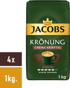 JACOBS Kaffeebohnen Krönung Crema Kräftig Bohnenkaffee 4 X 1 Kg Ganze Bohne 15 JACOBS Kaffeebohnen Krönung Crema Kräftig Bohnenkaffee 4 X 1 Kg Ganze Bohne -Ausgewählte Coffeeshops b099e0d4bc70e129e57661aa58f07719